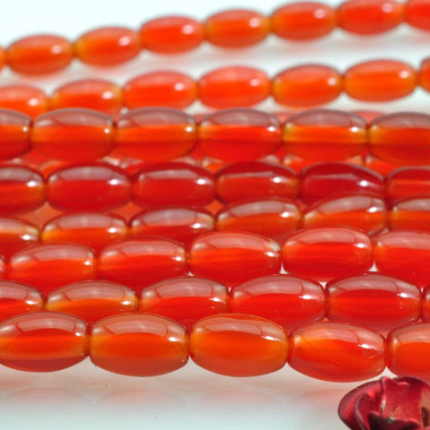 58 pcs of Carnelian smooth drum beads in 4x6mm