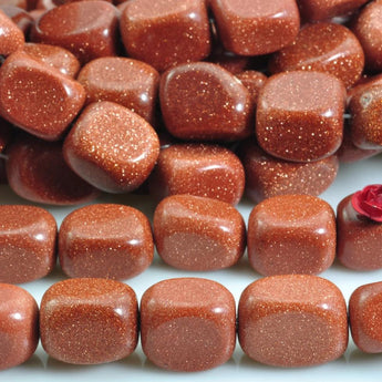 YesBeads 15 inches of Gold and Stone smooth Nugget Chunks smooth beads in 10-12mmx14-16mm