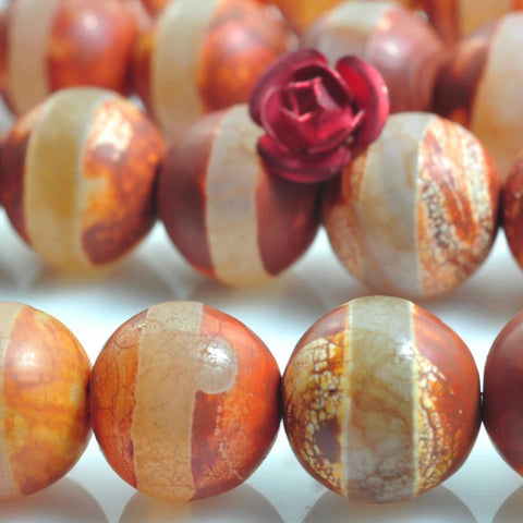 37 pcs of Matte Agate OneLine round beads in 10mm