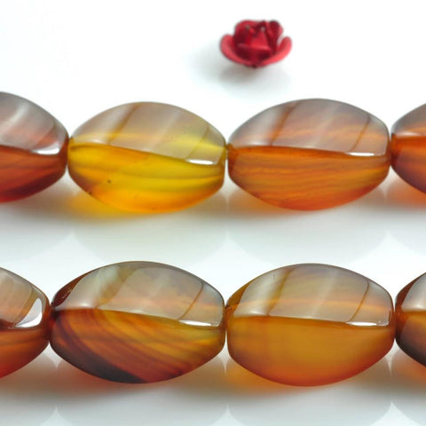 23 pcs of Rainbow Agate smooth twist beads in 8x16mm