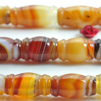 YesBeads Natural Banded Agate smooth drum beads wholesale gemstone jewelry making