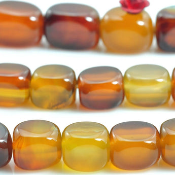 YesBeads 15 inches of Rainbow Agate smooth nugget beads in 8-9mm x 9-10mm