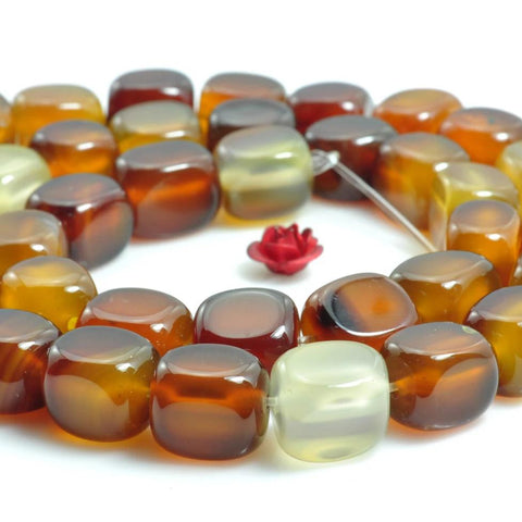 YesBeads 15 inches of Rainbow Agate smooth nugget beads in 8-9mm x 9-10mm