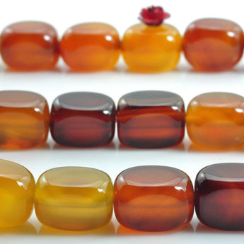 YesBeads 15 inches of Rainbow Agate smooth nugget beads in 9-10mm x 13-14mm