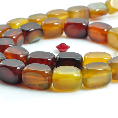 YesBeads 15 inches of Rainbow Agate smooth nugget beads in 9-10mm x 13-14mm