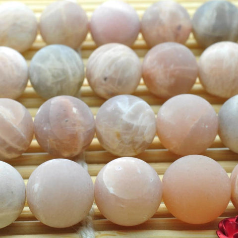 YesBeads Natural Sunstone matte round beads gemstone wholesale jewelry making stuff