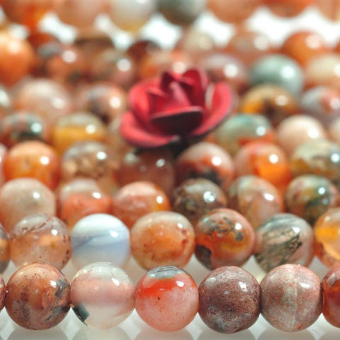 94 pcs of Rainbow Agate Smooth round beads in 4mm