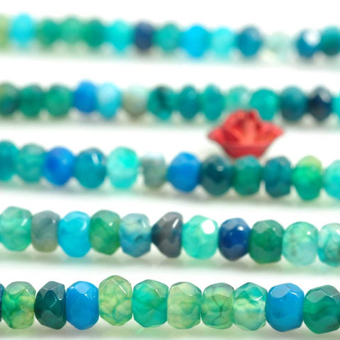 YesBeads Rainbow Agate faceted rondelle beads wholesale gemstone jewelry making