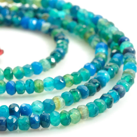 YesBeads Rainbow Agate faceted rondelle beads wholesale gemstone jewelry making