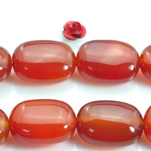 YesBeads Natural Carnelian smooth oval donut beads gemstone jewelry  15x20mm