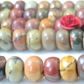 75 pcs of Red Turquoise smooth rondelle beads in  5x8mm