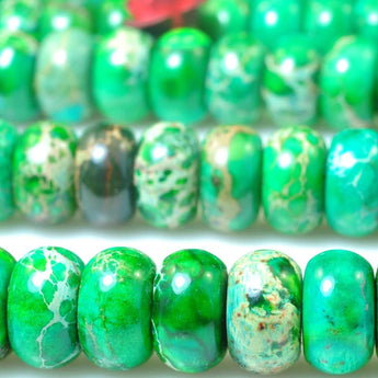 78 pcs of Green Imperial Jasper,Green Emperor stone smooth rondelle beads in 5x8mm