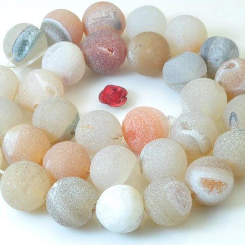 32 pcs of Agate ,Matte round beads in 12mm