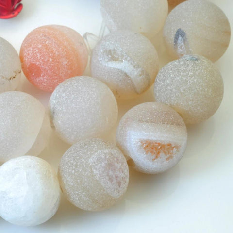 32 pcs of Agate ,Matte round beads in 12mm