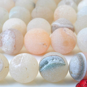 32 pcs of Agate ,Matte round beads in 12mm