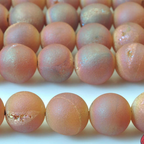 48 pcs of Titanium Coated Agate matte round beads in 8mm
