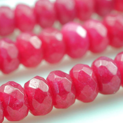 YesBeads Dyed Red Jade faceted rondelle beads loose gems wholesale gemstone jewelry making bracelet diy  stuff