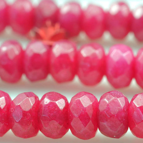YesBeads Dyed Red Jade faceted rondelle beads loose gems wholesale gemstone jewelry making bracelet diy  stuff
