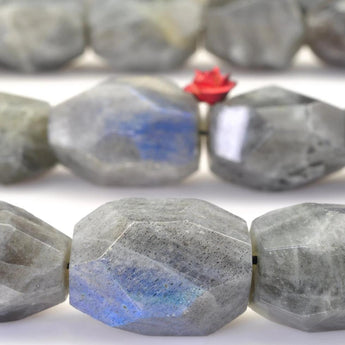 YesBeads Natural Labradorite faceted nugget beads wholesale gemstone jewelry making 15''