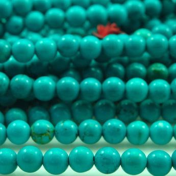 92 pcs of Chinese Turquoise smooth round beads in 4mm