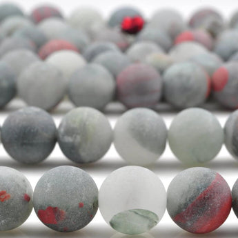 37 pcs of Natural Africa Iron Blood Stone ,Rainbow stone， DIY handmade jewelry, matte round beads in 10mm