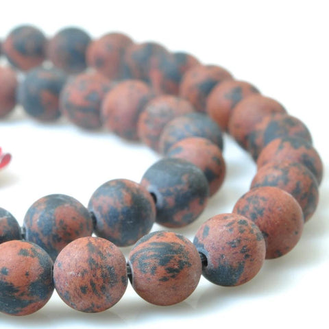 62 pcs of Natural Mahogany Obsidian, Freckle stone,Swan Stone, matte round beads in 6mm