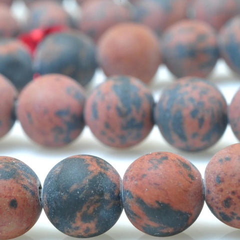 62 pcs of Natural Mahogany Obsidian, Freckle stone,Swan Stone, matte round beads in 6mm