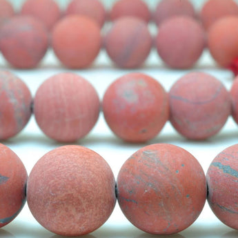 37 pcs of Natural  Red Jasper matte round beads in 10mm