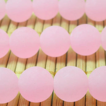 37 pcs of Natural Dyed Pink Jade matte round beads in 10mm