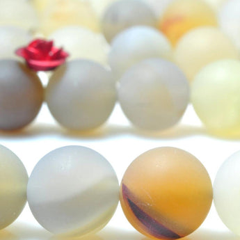 38 pcs of Natural Grey Agate matte round beads in 10mm