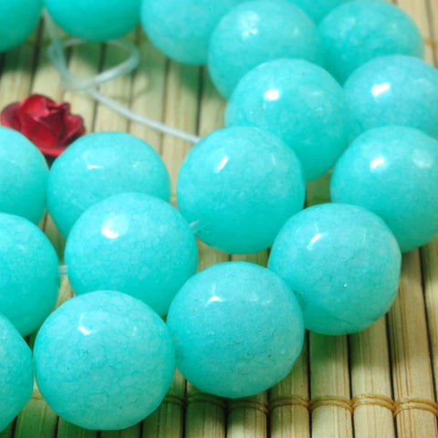 37 pcs of Natural Dyed Blue Jade faceted round beads in 10mm