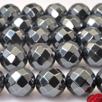 47 pcs Grey Iron Pyrite Faceted Round  Beads in 8mm(64 faces)