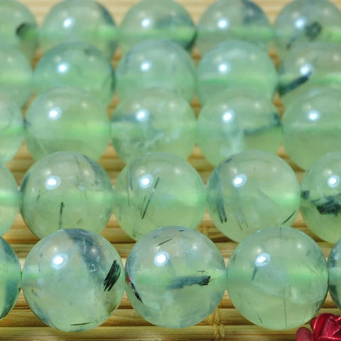 Natural Green Prehnite smooth loose round beads wholesale gemstone for jewelry making
