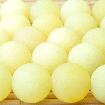 37 pcs of Natural Dyed Yellow Jade matte round beads in 10mm