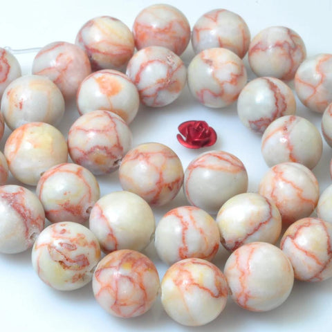 YesBeads 32 pcs of Natural Banded Jasper smooth round beads in 12mm