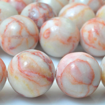 YesBeads 32 pcs of Natural Banded Jasper smooth round beads in 12mm