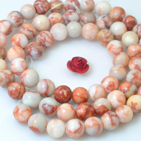 61 pcs of Natural Banded Jasper smooth round beads in 6mm