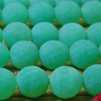 47 pcs of Green Aventurine matte round beads in 8mm