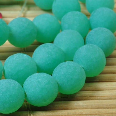 47 pcs of Green Aventurine matte round beads in 8mm