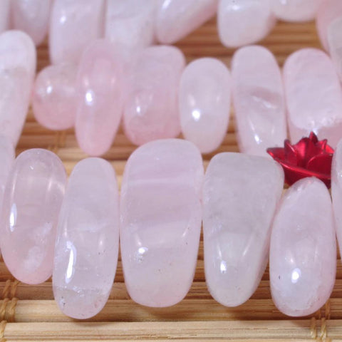 YesBeads  inches of Natural Rose Quartz smooth stick beads in 4-7mm wide X 13-22mm length