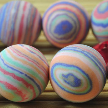 47 pcs of Pink Malachite matte Synthetic round beads in 8mm