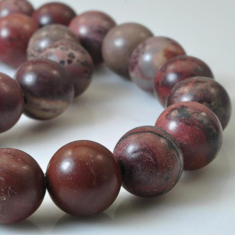 37 pcs of Natural Grass flower stone smooth round beads in 10mm