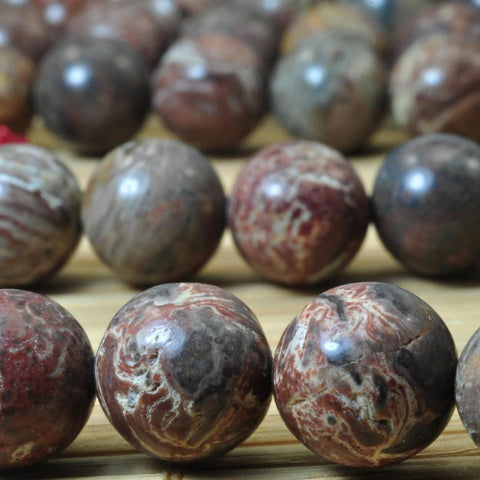 37 pcs of Natural Rainbow jasper smooth round beads in 10mm