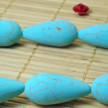 YesBeads Chinese Turquoise matte teardrop beads wholesale gemstone jewelry making