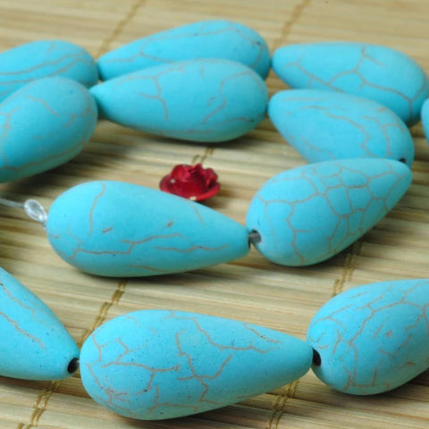 YesBeads Chinese Turquoise matte teardrop beads wholesale gemstone jewelry making