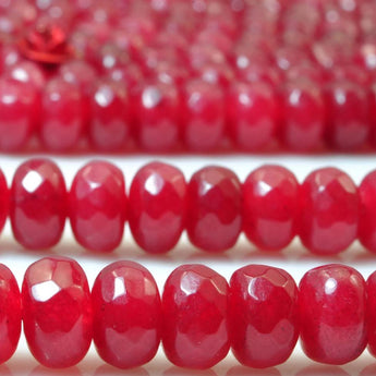 Red Jade faceted rondelle beads loose stone wholesale gemstone jewelry making bracelet stuff
