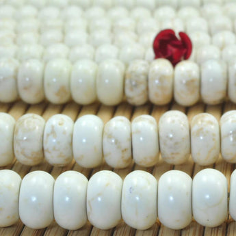 78 Pcs of  Natural white Turquoise smooth rondelle beads in 5x8mm