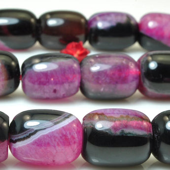 26 pcs of Rose red agate smooth drum beads in 11mm width X 13-14mm length