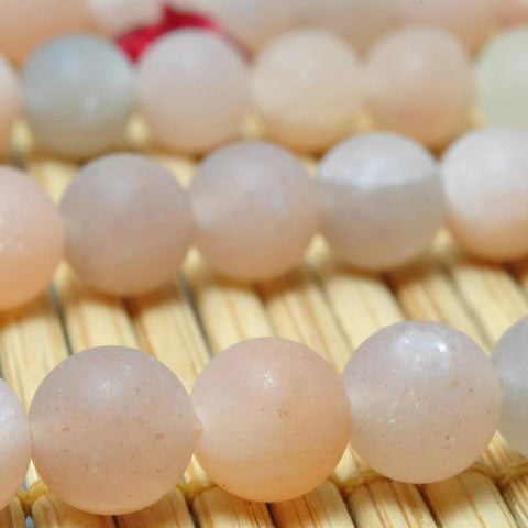 YesBeads Natural New Sunstone matte round beads gemstone wholesale jewelry design 15''