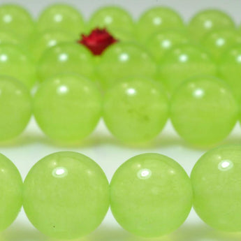 YesBeads Green Jade smooth round loose beads wholesale gemstone jewelry making